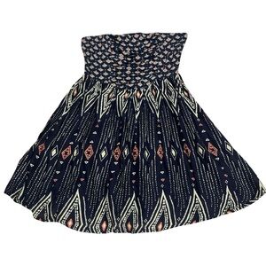 Roxy Navy Pink Sweetheart Strapless Midi Dress‎ Size Large Global Inspired Boho